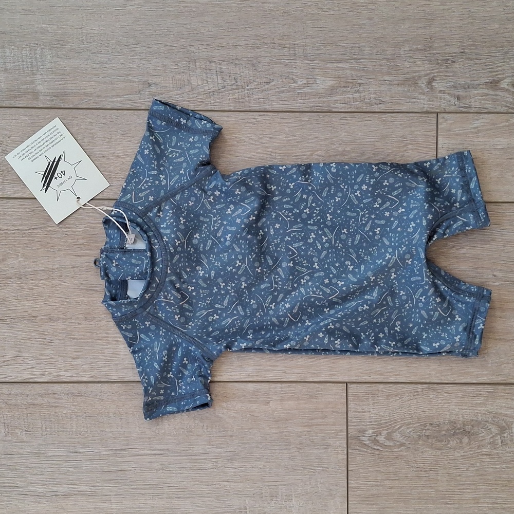 Wheat Blue Short Sleeve Rashguard 0-3months